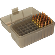 MTM RIFLE FLIP-TOP 50rd 17-222MAG/CLR-SMOKE 24/CS