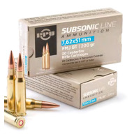 PRVI PARTIZAN AMMO 7.62X51 200gr SUBSONIC FMJBT 20bx 10cs