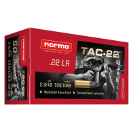NORMA AMMO 22LR 40gr LRN TAC-22 1083fps 50/b 100/c