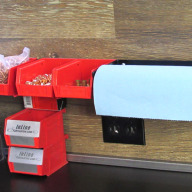 InLine Fabrication Standard Output Bin (5"L x 4"W x 3"T) Red
