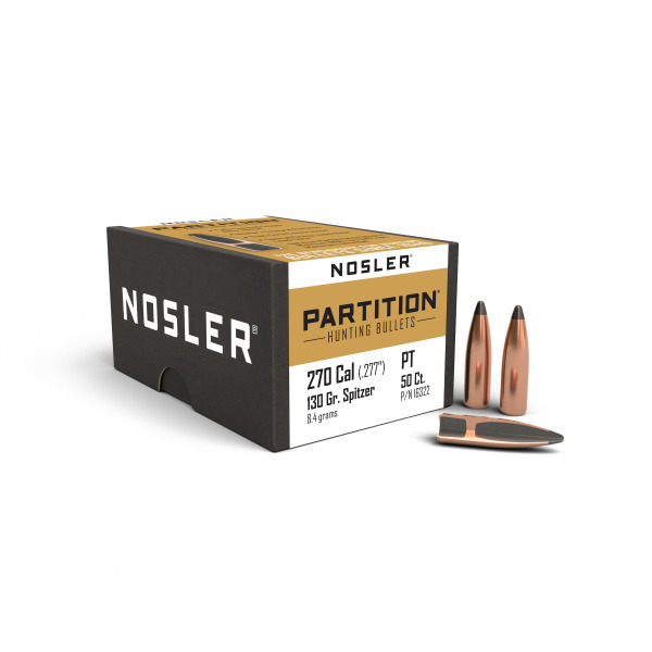 NOSLER 270(.277) 130gr Sptzr BULLET Partition 50/bx