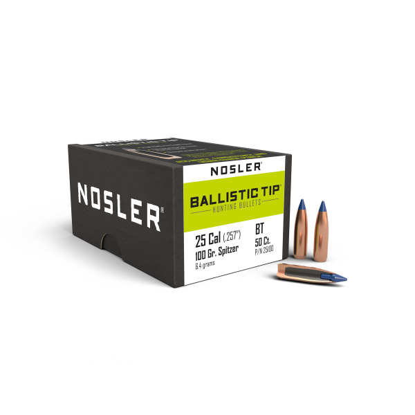 NOSLER 25(.257) 100gr Spitzr BULLET BallisticTip 50/bx
