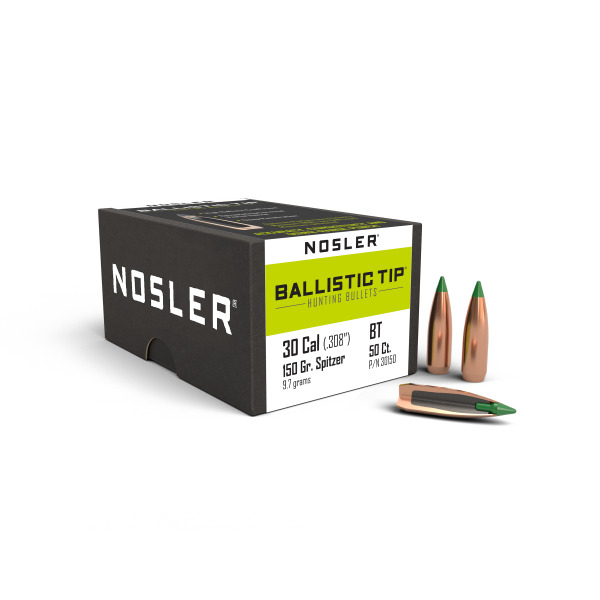 NOSLER 30(.308) 150gr Spitzr BULLET BallisticTip 50/bx