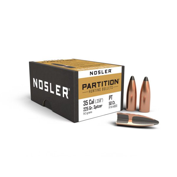 NOSLER 35(.358) 225gr Spitzr BULLET Partition 50/bx