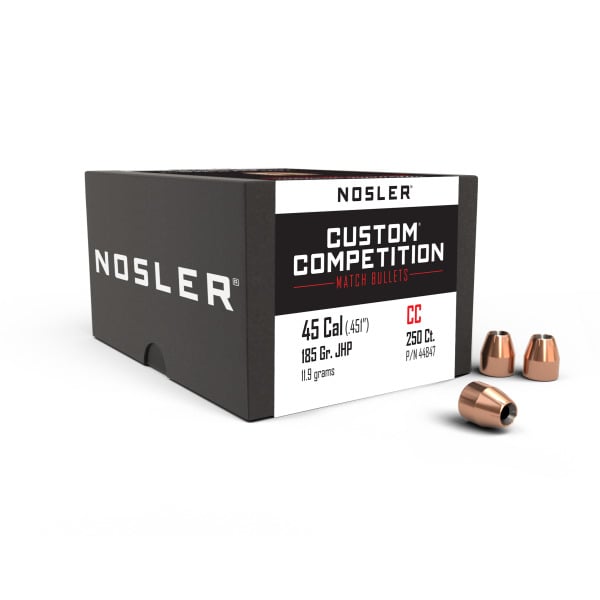 NOSLER 45 (.451) 185gr JHP BULLET CUSTOM 250/bx