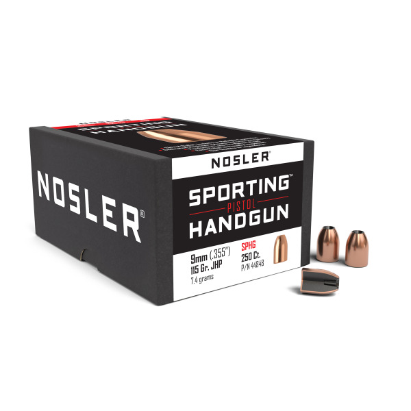 NOSLER 9MM (.355) 115gr JHP BULLET 250/bx