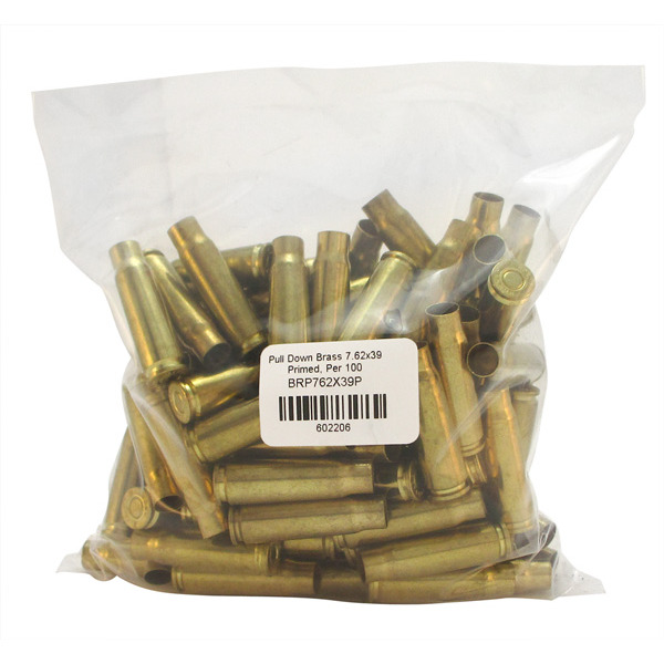 PULL DOWN BRASS 7.62x39 "PRIMED" PER 100