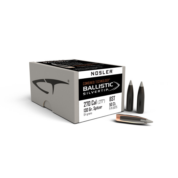 NOSLER 270(.277) 130gr Sptzr BULLET BallSilverTip 50/b