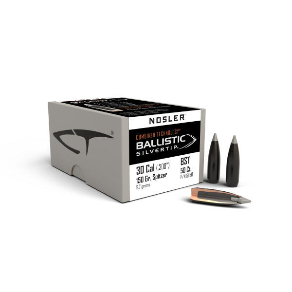 NOSLER 30(.308) 150gr Spitzr BULLET BallSilverTip 50/b