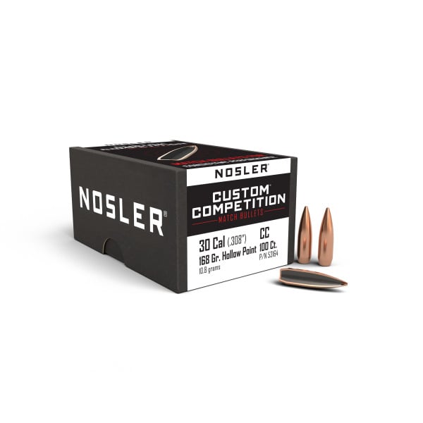 NOSLER 30 (.308) 168gr HPBT BULLET CUSTOM 100/bx
