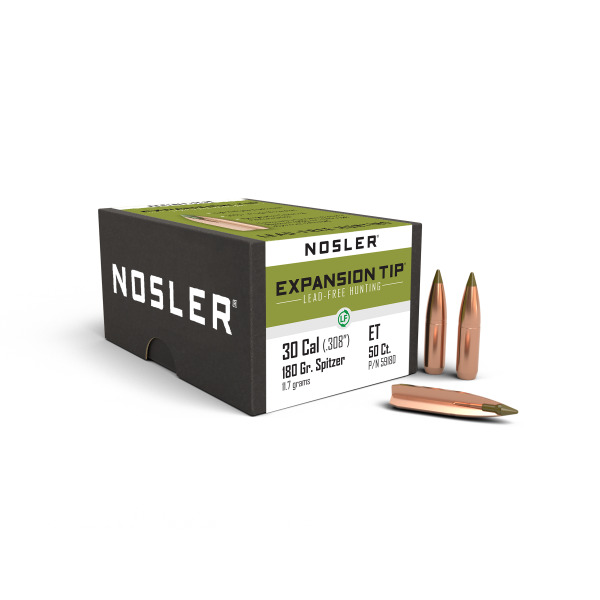 NOSLER 30 (.308) 180gr E-TIP BULLET LEAD-FREE 50/bx