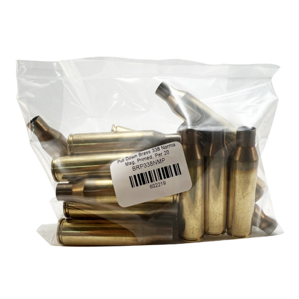PULL DOWN BRASS 338 NORMA MAG "PRIMED" *PER 20