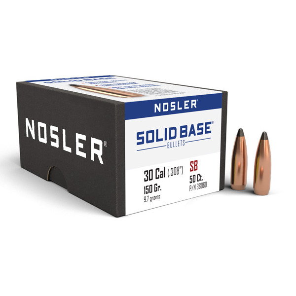 NOSLER 30c(.308) 150gr SP BULLET SOLID BASE 50/bx