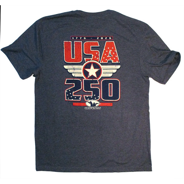GRAF & SONS T-SHIRT NAVY U.S.A. 250yrs LARGE