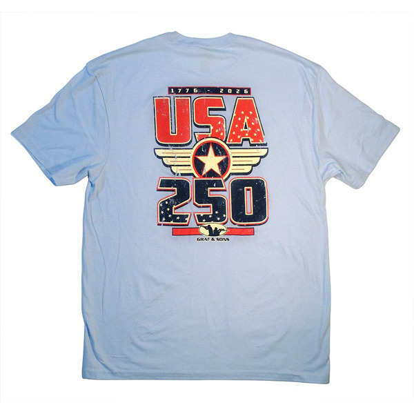 GRAF & SONS T-SHIRT BLUE U.S.A. 250yrs LARGE