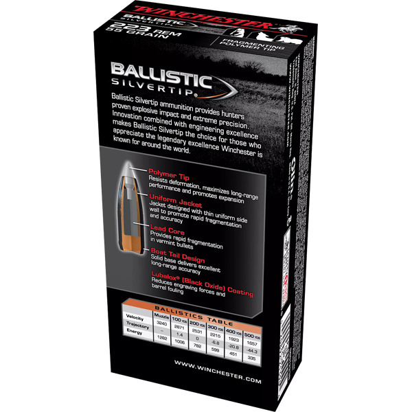 WINCHESTER AMMO 223 REMINGTON 55gr BALLISTIC ST 20/bx 10/cs