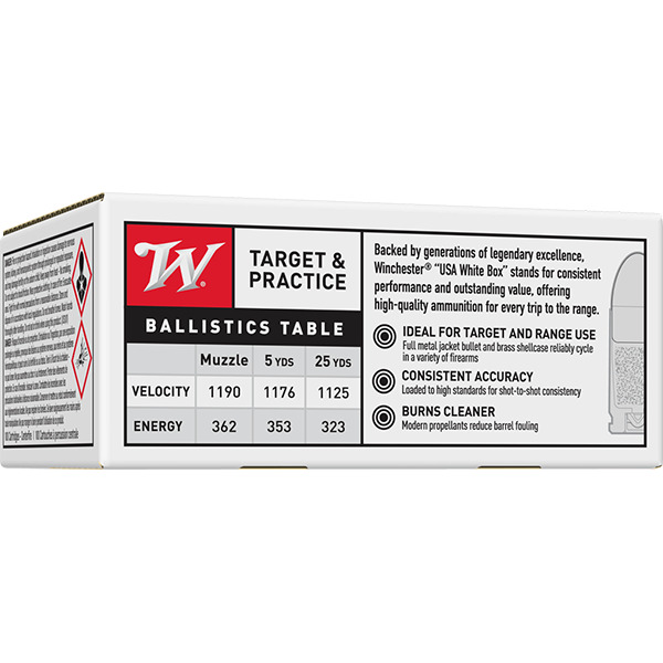 WINCHESTER AMMO 9MM LUG USA-TGT 115gr FMJ VP 100/bx 10/cs