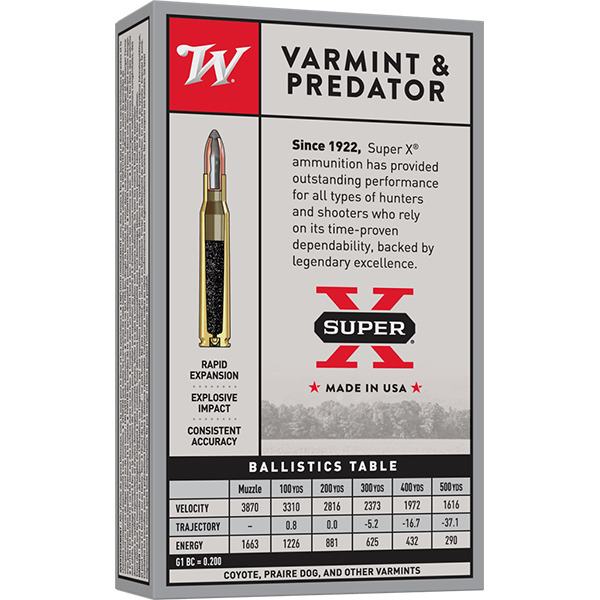 WINCHESTER AMMO 220 SWFT SUPER-X 50gr PSP 20/bx 10/cs