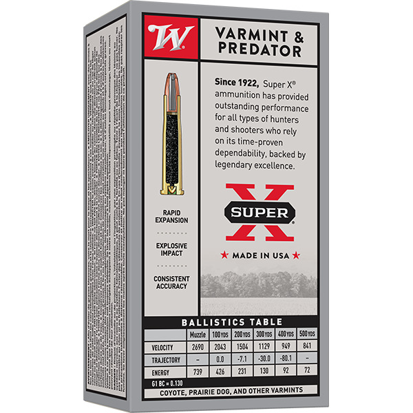 WINCHESTER AMMO 22 HORNET SUPR-X 46gr JHP 50/bx 10/cs