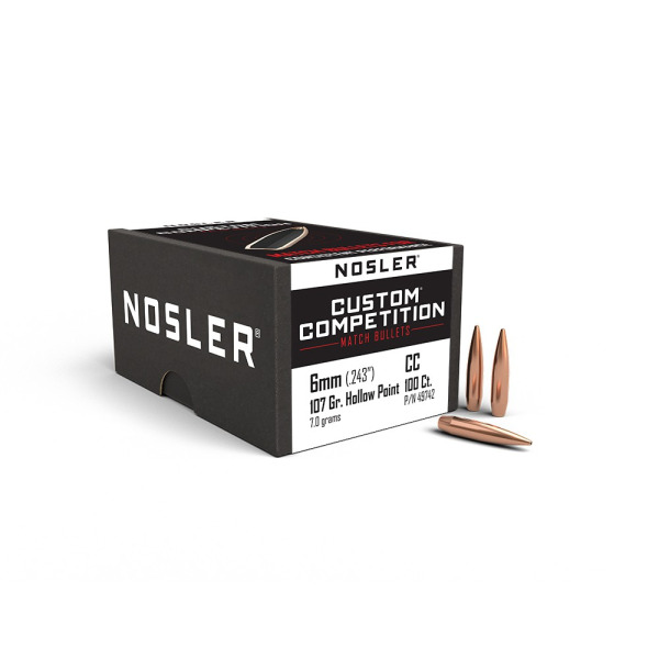 NOSLER 6MM(.243) 107gr HPBT BULLET CUSTOM 100/bx