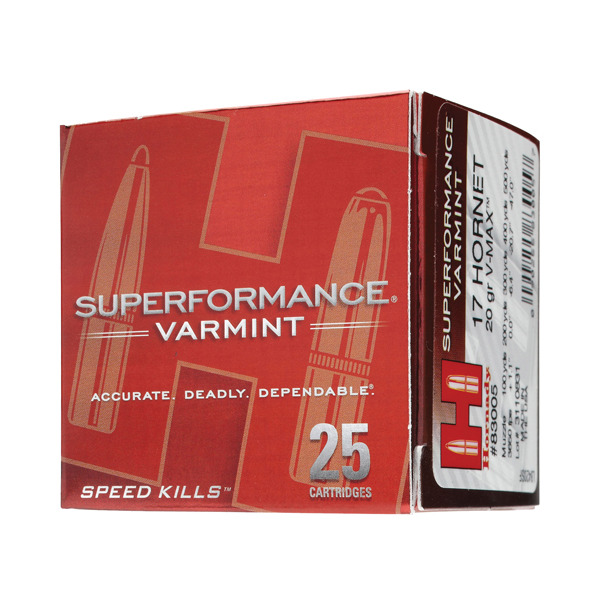 HORNADY AMMO 17 HORNET 20gr V-MAX SF 25/BX 10/CS