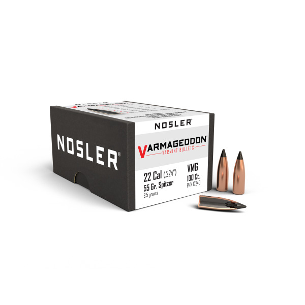 NOSLER 22 (.224) 55gr FB TIP BULLET VARMAGEDDON 100/bx