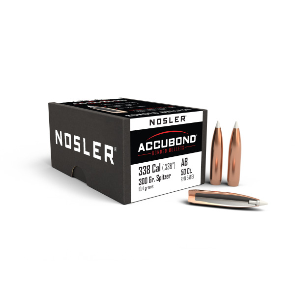 NOSLER 338(.338) 300gr Sptzr BULLET AccuBond 50/bx