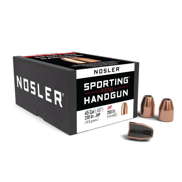NOSLER 45 (.451) 230gr JHP BULLET CUSTOM 250/bx