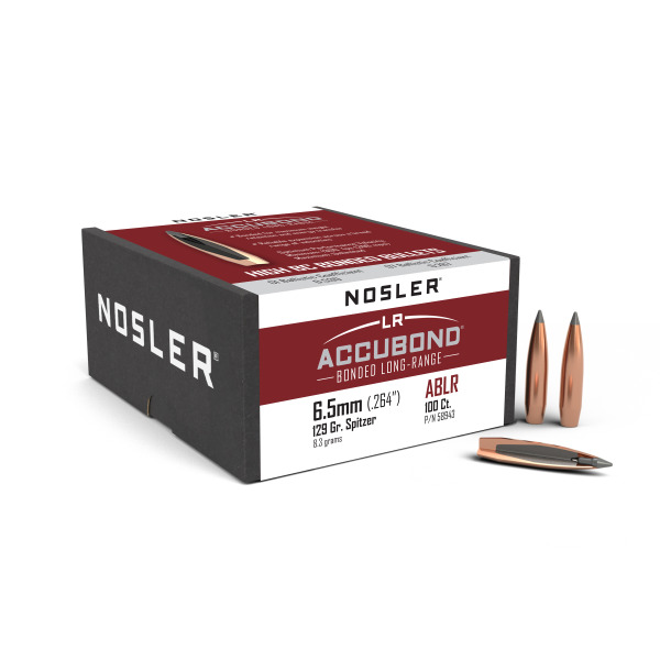 NOSLER 6.5MM (.264) 129gr SP BULLET AccuBond-LR 100/bx