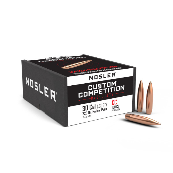 NOSLER 30 (.308) 220gr HPBT BULLET CUSTOM 100/bx