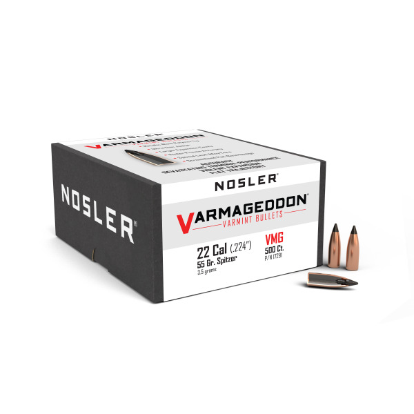 NOSLER 22(.224) 55gr TIPPED BULLET VARMAGEDDON 500/bx