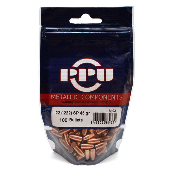 PRVI PARTIZAN BULLET 22cal (.222) 45gr SP 100/BAG