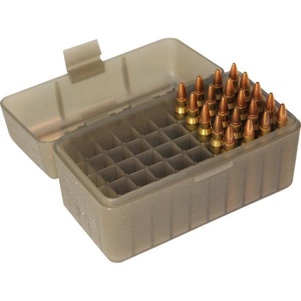 MTM RIFLE FLIP-TOP 50rd 17-222MAG/CLR-SMOKE 24/CS