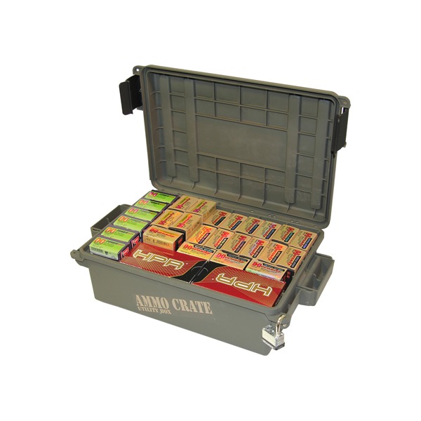 MTM AMMO CRATE FLAT ARMY GREEN IN:17.2"x10.7"x5.5"
