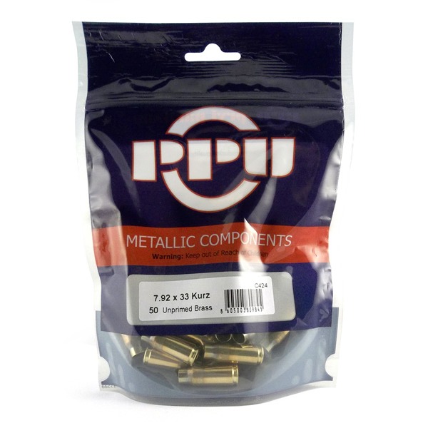 Prvi Partizan Brass 7.92x33 Kurz Unprimed Bag of 50