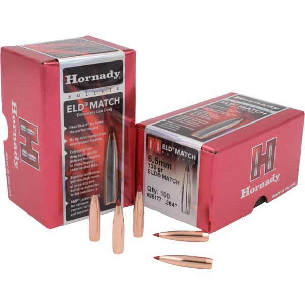 HORNADY 6.5MM (.264) 130gr ELD MATCH BULLET 100/BX