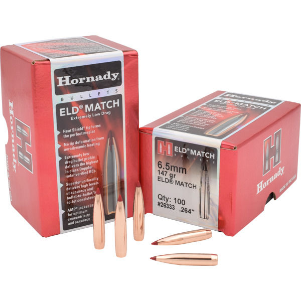 HORNADY 6.5MM (.264) 147gr ELD MATCH BULLET 100/BX