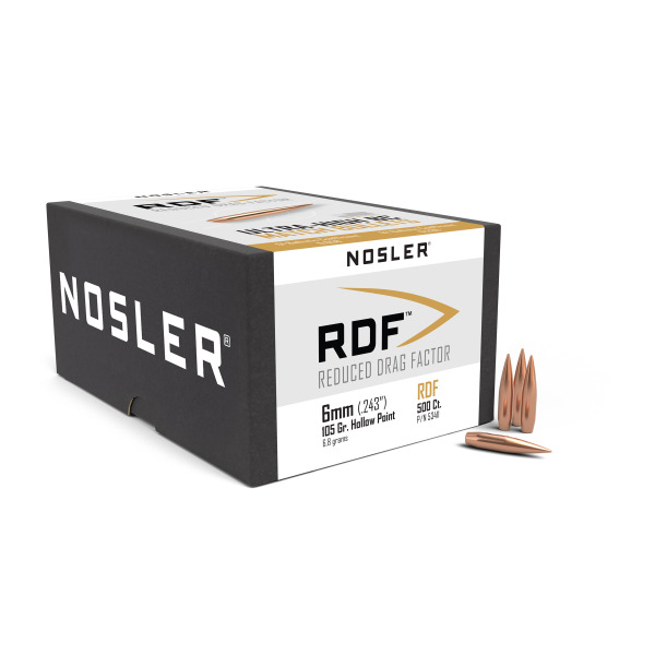 NOSLER 6MM(.243) 105gr HPBT BULLET RDF 500/bx