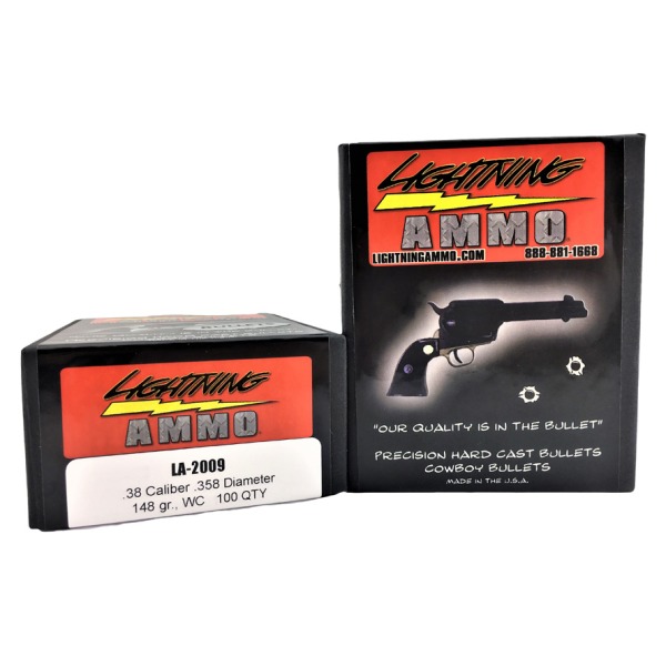 LIGHTNING 38c(.358) 148gr WC CAST BULLET 100/bx