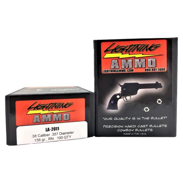 LIGHTNING 38c(.357) 158gr RN CAST BULLET 100/bx