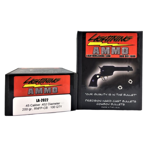 LIGHTNING 45c(.452) 200gr RNFP-CB CAST BULLET 100bx