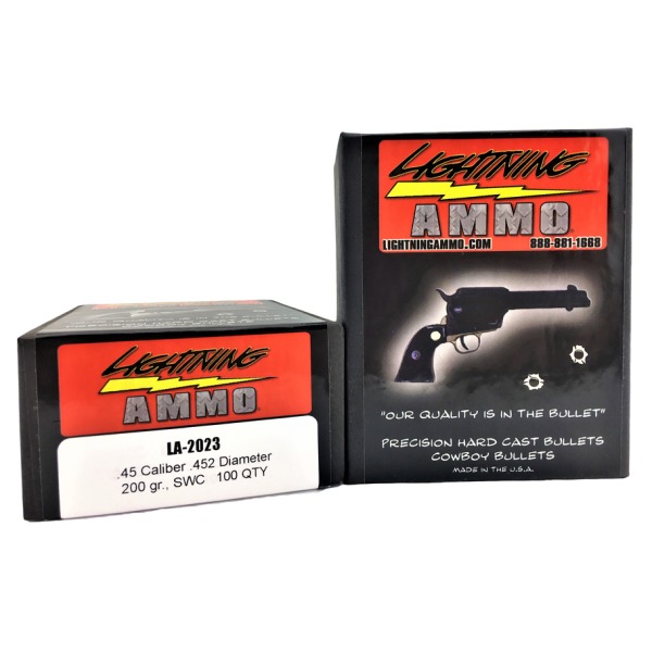 LIGHTNING 45c(.452) 200gr SWC CAST BULLET 100/bx