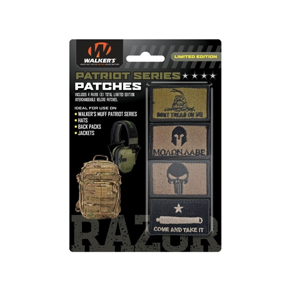 Walkers Razor Slim Electronic Patriot Muff Olive Drab Green 23dB with FREE 4 Patch Kit