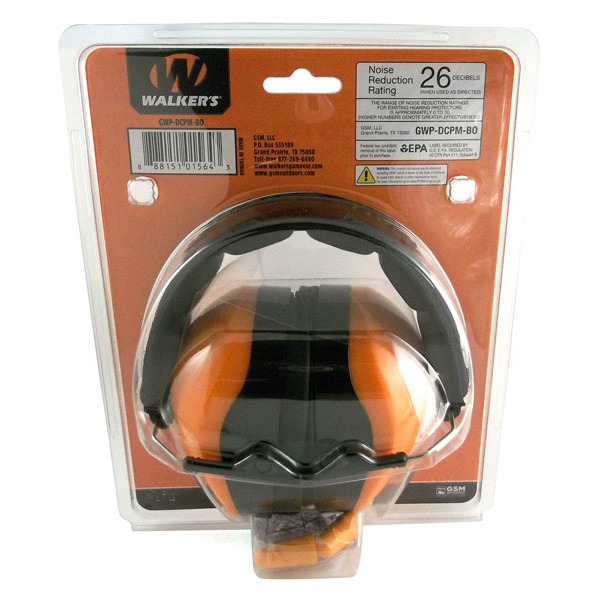 WALKERS DUAL COLOR PASSIV MUFF BLAZE ORANGE 6/CS