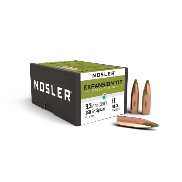 NOSLER 9.3(.366) 250gr E-TIP BULLET LEAD-FREE 50/bx