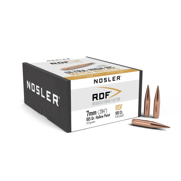 NOSLER 7MM(.284) 185gr HPBT BULLET RDF 100/bx