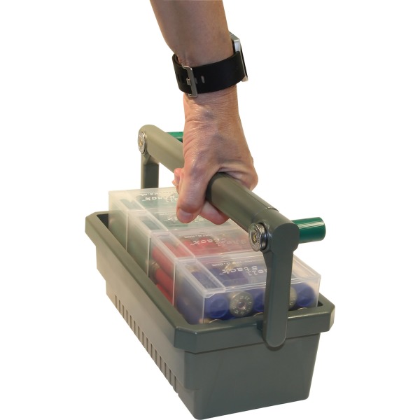 MTM SHOTSHELL BOX CADDY w/4 SS25's ARMYgrn/CLRbox