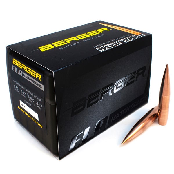 Berger 375 (.375) 407gr Extreme Long Range Match Solid Bullets Box of 50