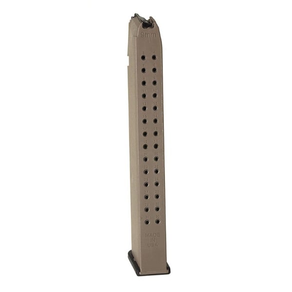 PROMAG GLOCK 17/19/26 9MM 32rd MAG POLYMER FDE