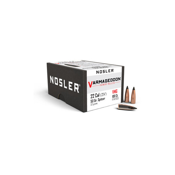 NOSLER 22 (.224) 50gr FB TIP BULLET VARM 100/bx